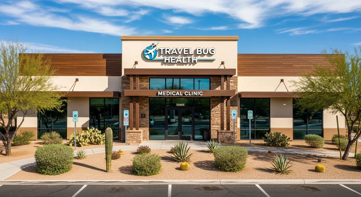 Exterior view of Travel Bug Health clinic in Scottsdale, Arizona